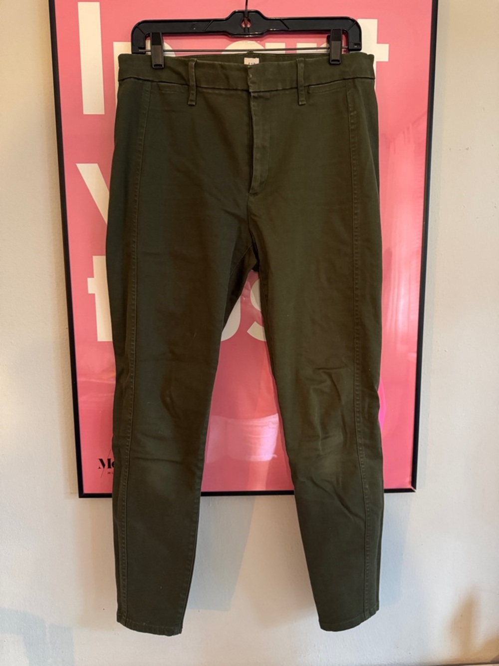 Men's Olive Green Slim Chino Pants
